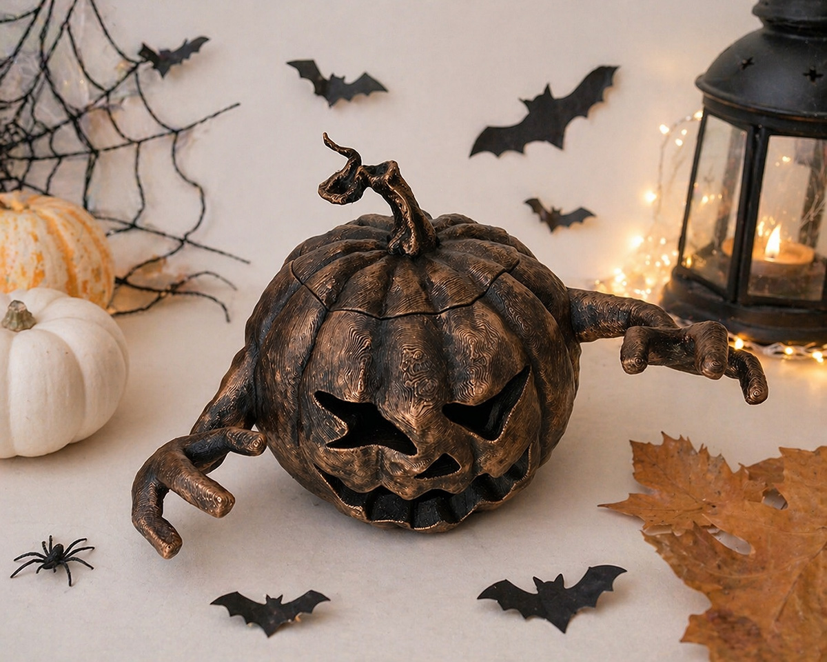 halloween pumpkin sculpture interior decoration artistic halloween scene collectible object